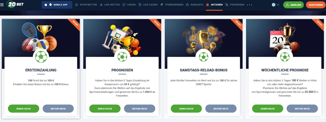 20bet Sportwetten Schweiz